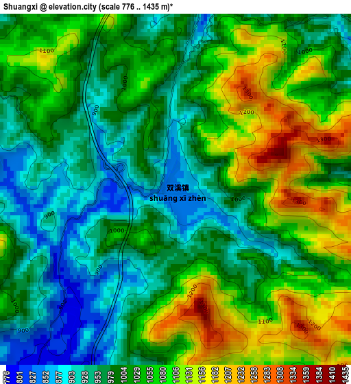 Shuangxi elevation map