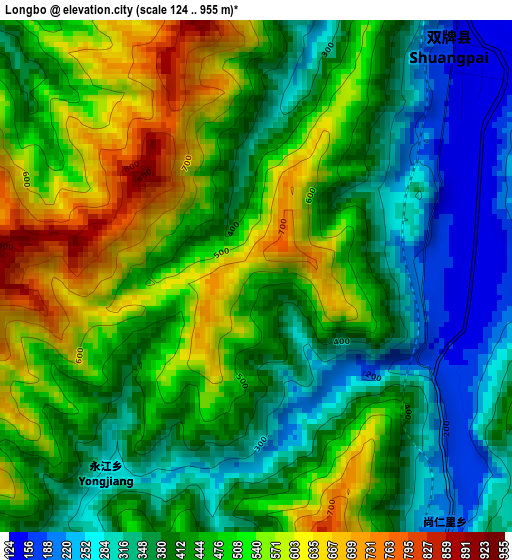 Longbo elevation map