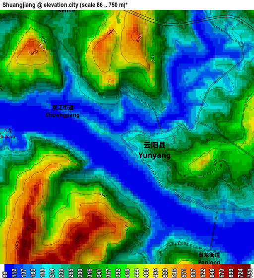 Shuangjiang elevation map