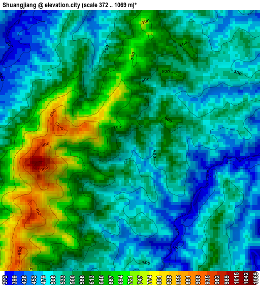 Shuangjiang elevation map