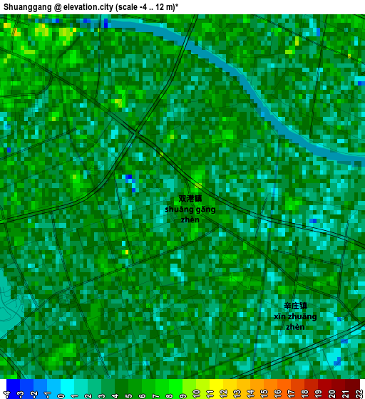 Shuanggang elevation map