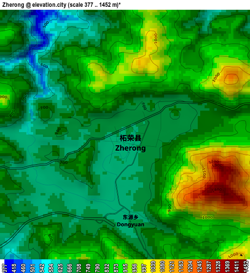 Zherong elevation map