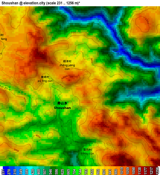 Shoushan elevation map