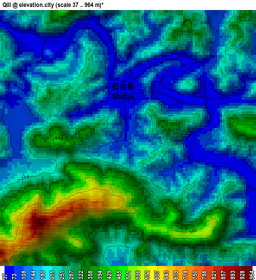 Qili elevation map