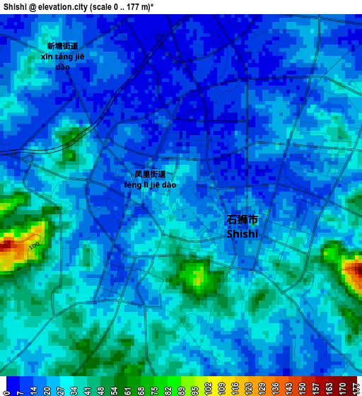 Shishi elevation map