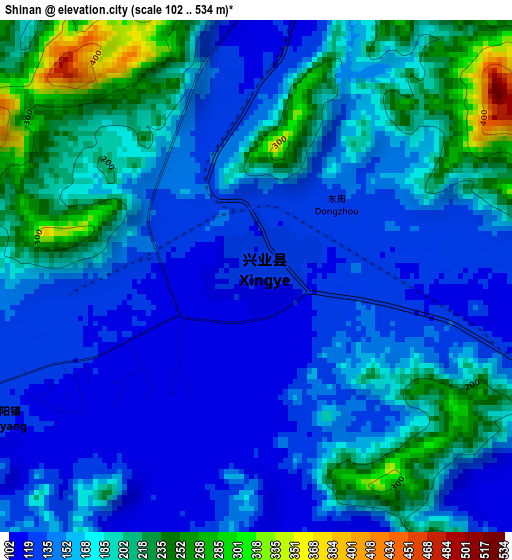 Shinan elevation map