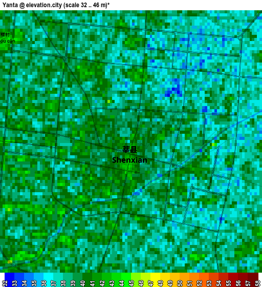 Yanta elevation map