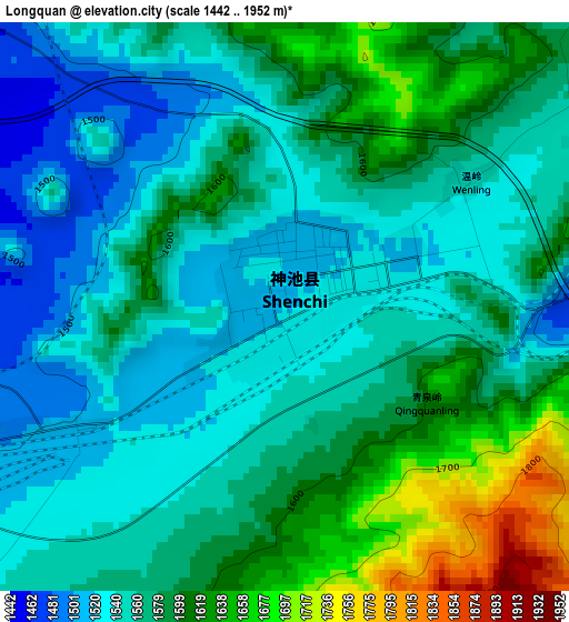 Longquan elevation map