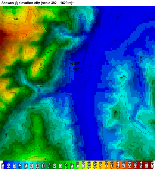 Shawan elevation map