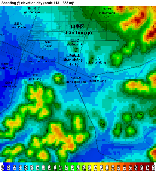 Shanting elevation map