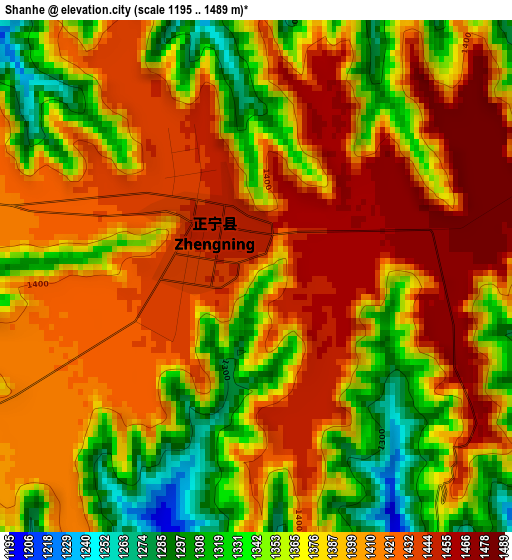 Shanhe elevation map