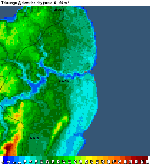 Takaungu elevation map