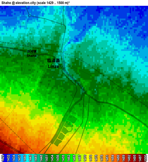 Shahe elevation map