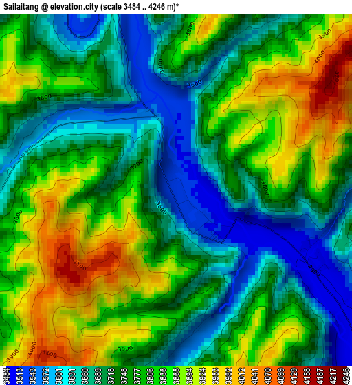 Sailaitang elevation map