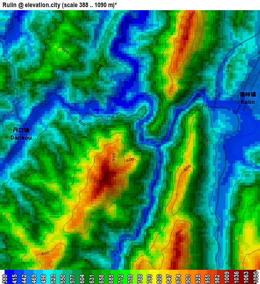 Rulin elevation map