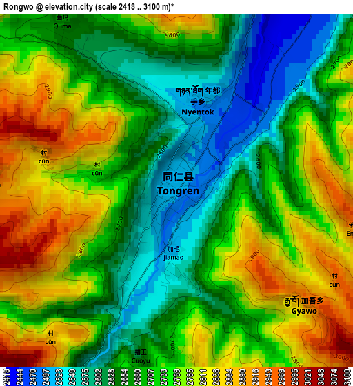 Rongwo elevation map
