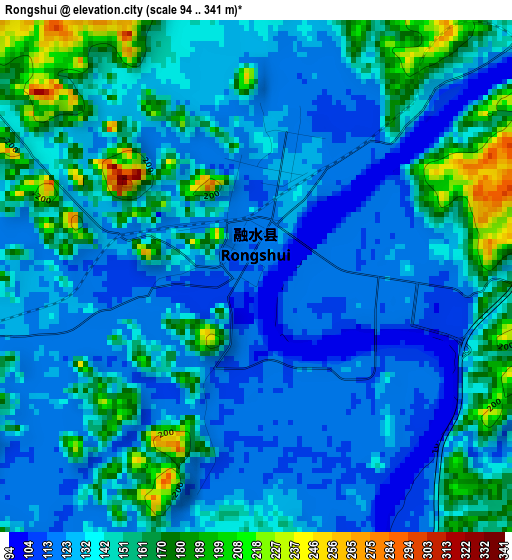 Rongshui elevation map