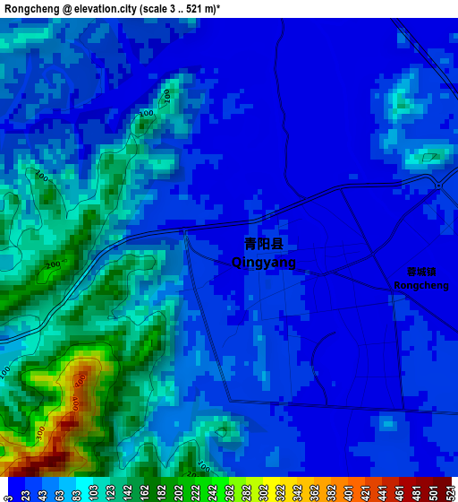 Rongcheng elevation map