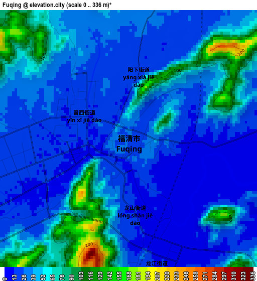 Fuqing elevation map