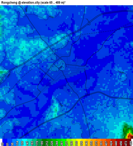 Rongcheng elevation map