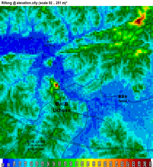 Rifeng elevation map