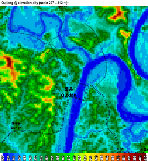 Qujiang elevation map