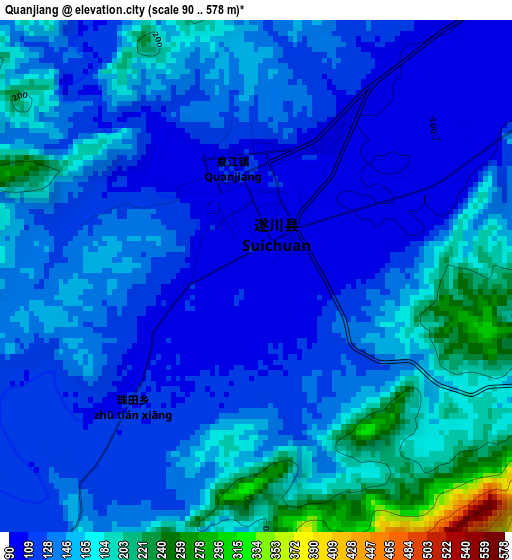 Quanjiang elevation map