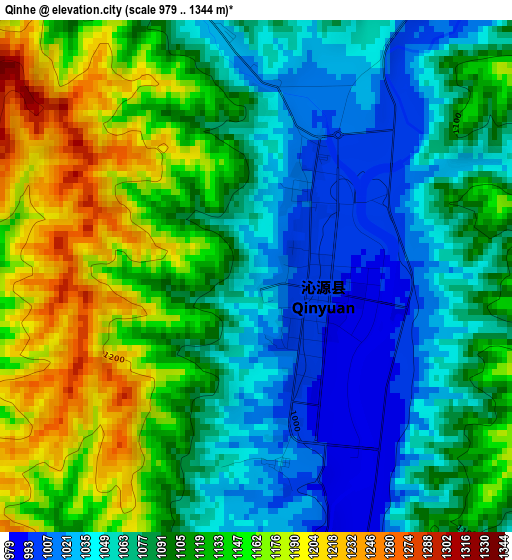 Qinhe elevation map