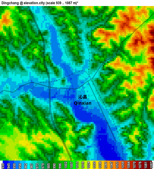 Dingchang elevation map