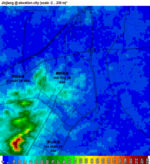 Jinjiang elevation map