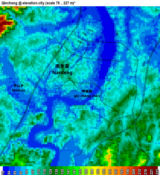 Qincheng elevation map