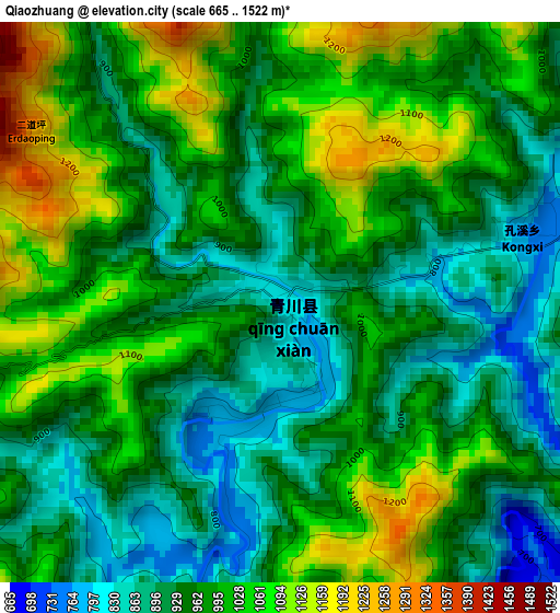 Qiaozhuang elevation map