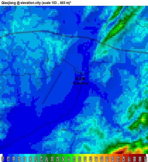 Qiaojiang elevation map