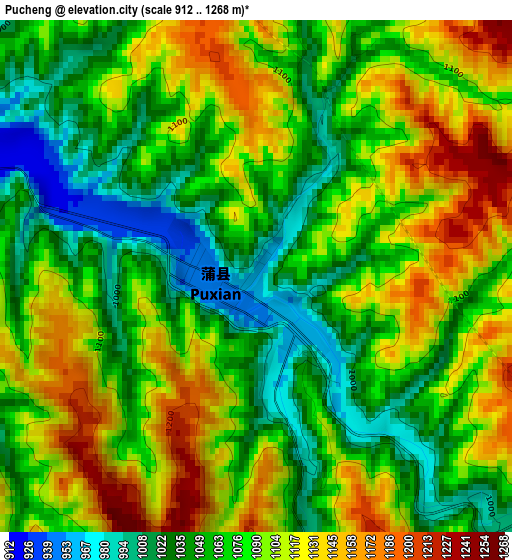 Pucheng elevation map