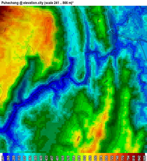 Puhechang elevation map