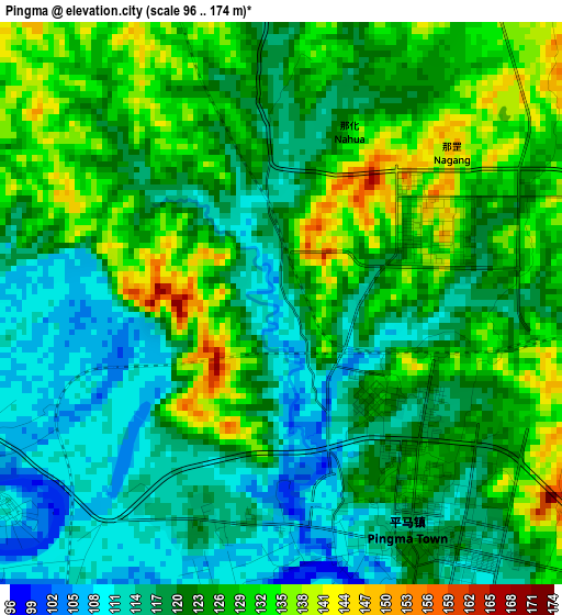 Pingma elevation map