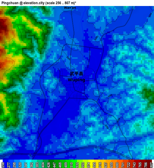 Pingchuan elevation map