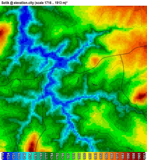 Sotik elevation map