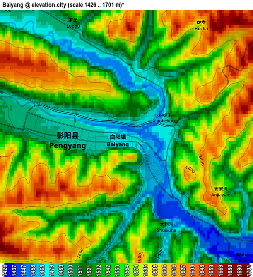 Baiyang elevation map