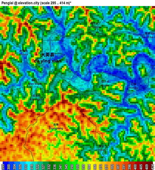 Penglai elevation map