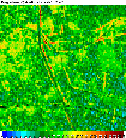 Panggezhuang elevation map