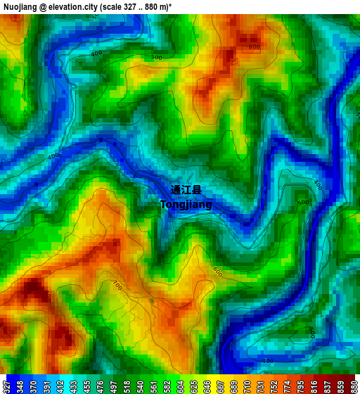 Nuojiang elevation map