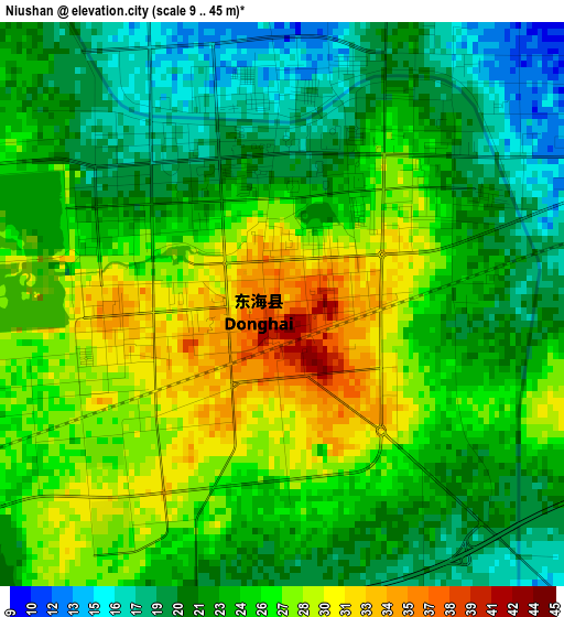 Niushan elevation map