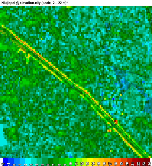 Niujiapai elevation map