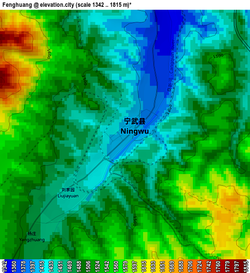 Fenghuang elevation map