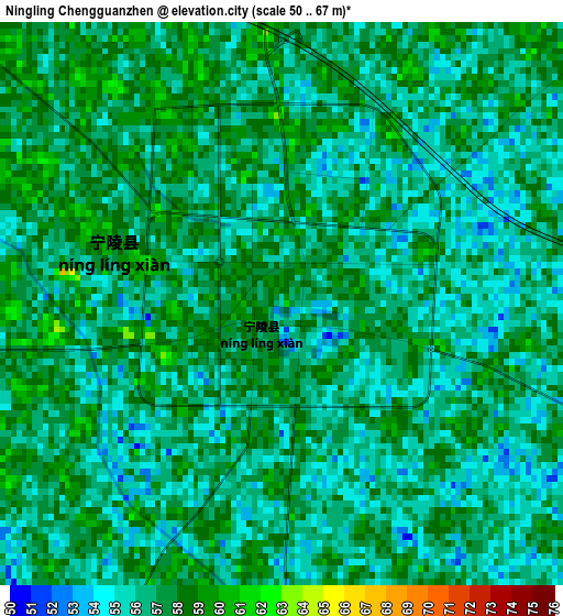 Ningling Chengguanzhen elevation map