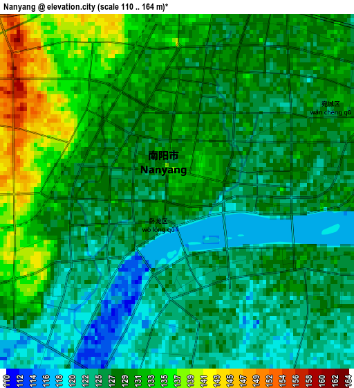 Nanyang elevation map