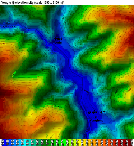 Yongle elevation map