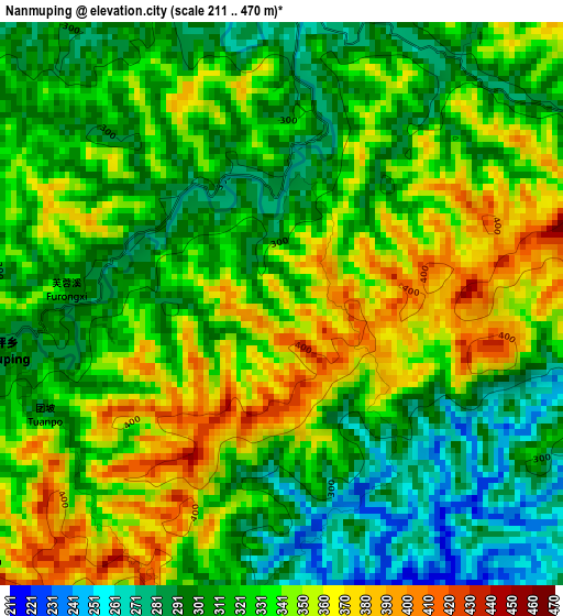 Nanmuping elevation map