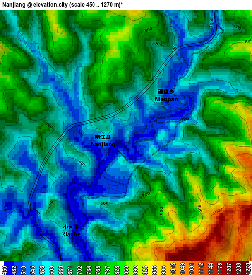 Nanjiang elevation map